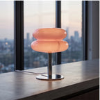 Beige lamp styled in a warm home setting - 2
