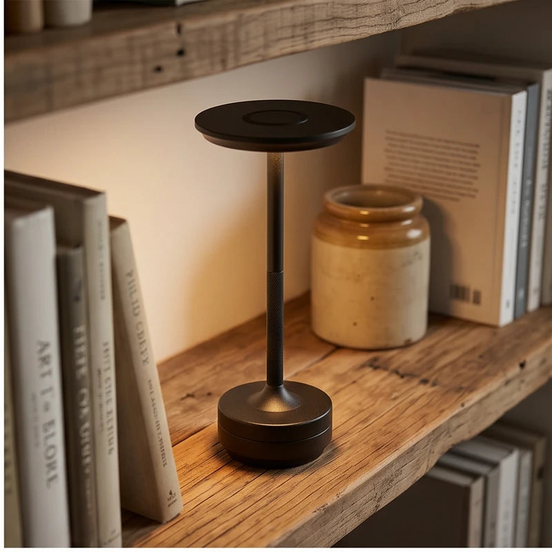 Black Rechargeable Wireless Table Lamp LED Touch Sensor Desktop Night Light Reading Lamp for Restaurant Hotel Bar Bedroom Decor Light (Copy) lifestyle photo - 2