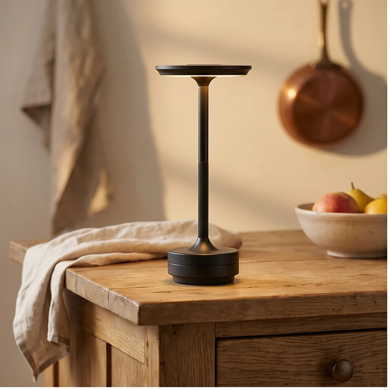 Black Rechargeable Wireless Table Lamp LED Touch Sensor Desktop Night Light Reading Lamp for Restaurant Hotel Bar Bedroom Decor Light (Copy) lifestyle photo