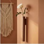 Black Creative Wooden Vase Wall-mounted Wall Decoration Plant Hydroponic Flowerpot Flower Inset Bottle Home lifestyle photo - 2