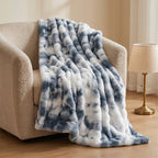 Tie Dye Gray Plush Textured Throw Blanket lifestyle photo