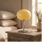 Creamy Custard Oval lamp styled in a warm home setting