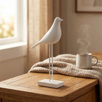 White (Short) Corvina Resin Bird Sculptures lifestyle photo
