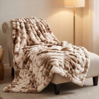 Tie Dye Brown Plush Textured Throw Blanket lifestyle photo - 4