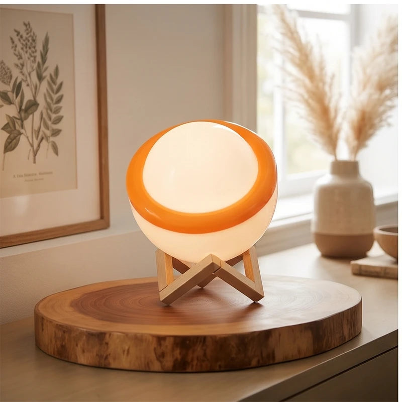 White lamp styled in a warm home setting - 3