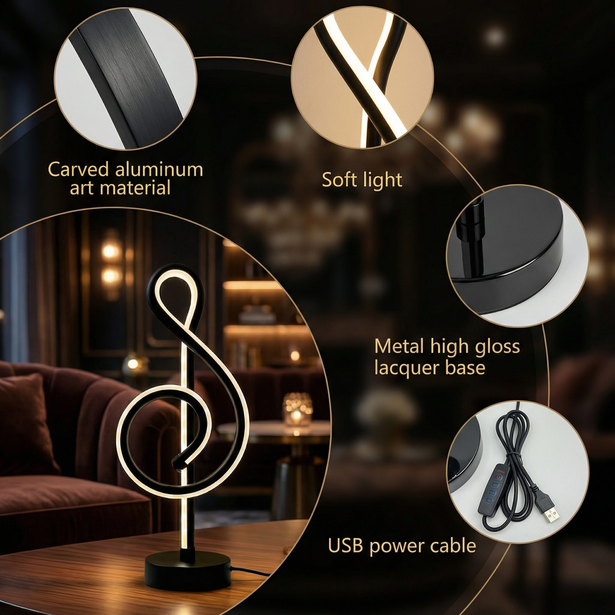 Music Note Table Lamp
