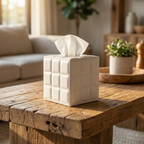 Quilted Leather Tissue Box Cover