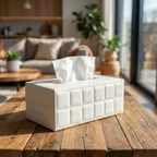 Quilted Leather Tissue Box Cover