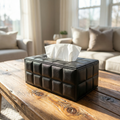 Quilted Leather Tissue Box Cover