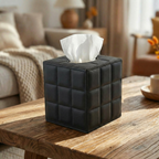 Quilted Leather Tissue Box Cover