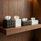 Quilted Leather Tissue Box Cover