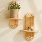 Calista Arched Wood Wall Shelf