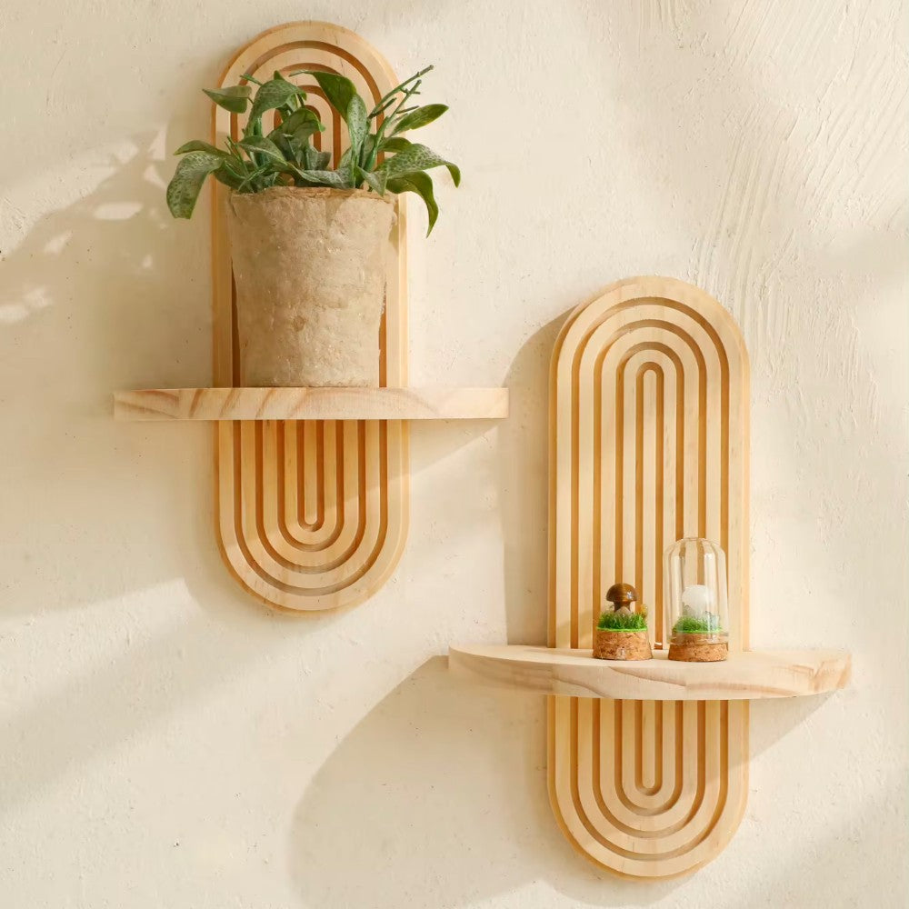 Calista Arched Wood Wall Shelf