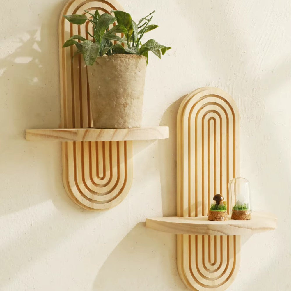 Calista Arched Wood Wall Shelf