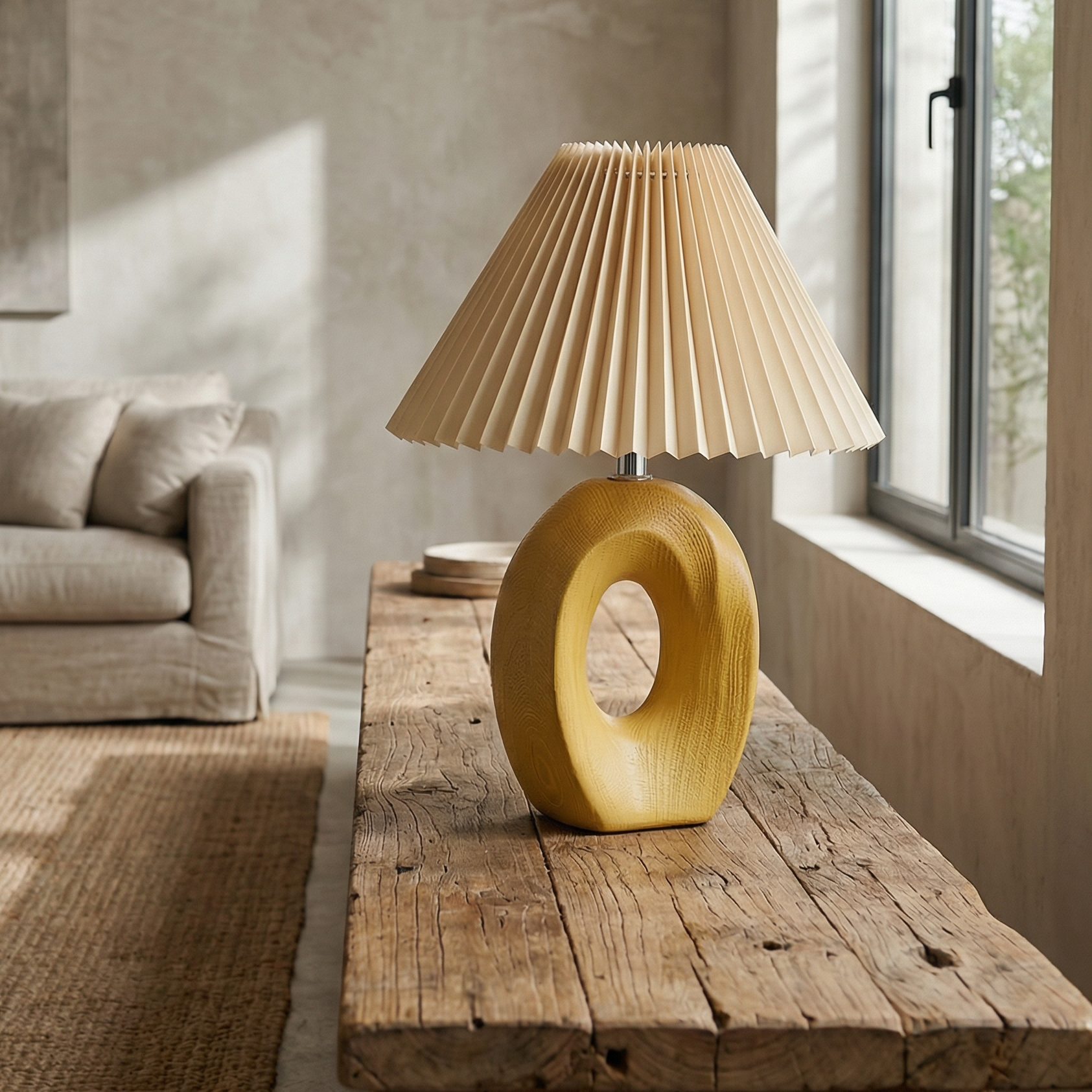 Solace Sculpted Wood Table Lamp
