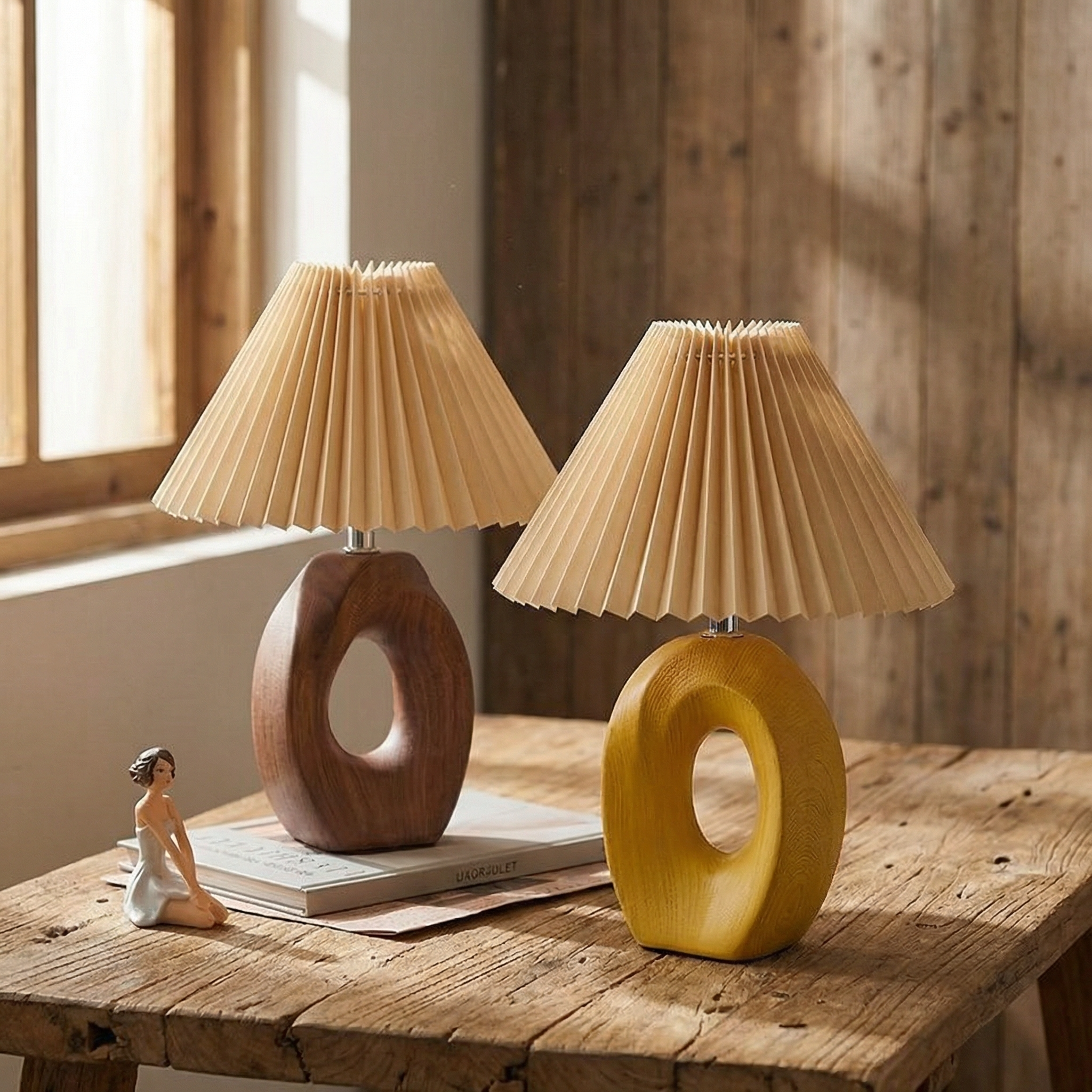 Solace Sculpted Wood Table Lamp