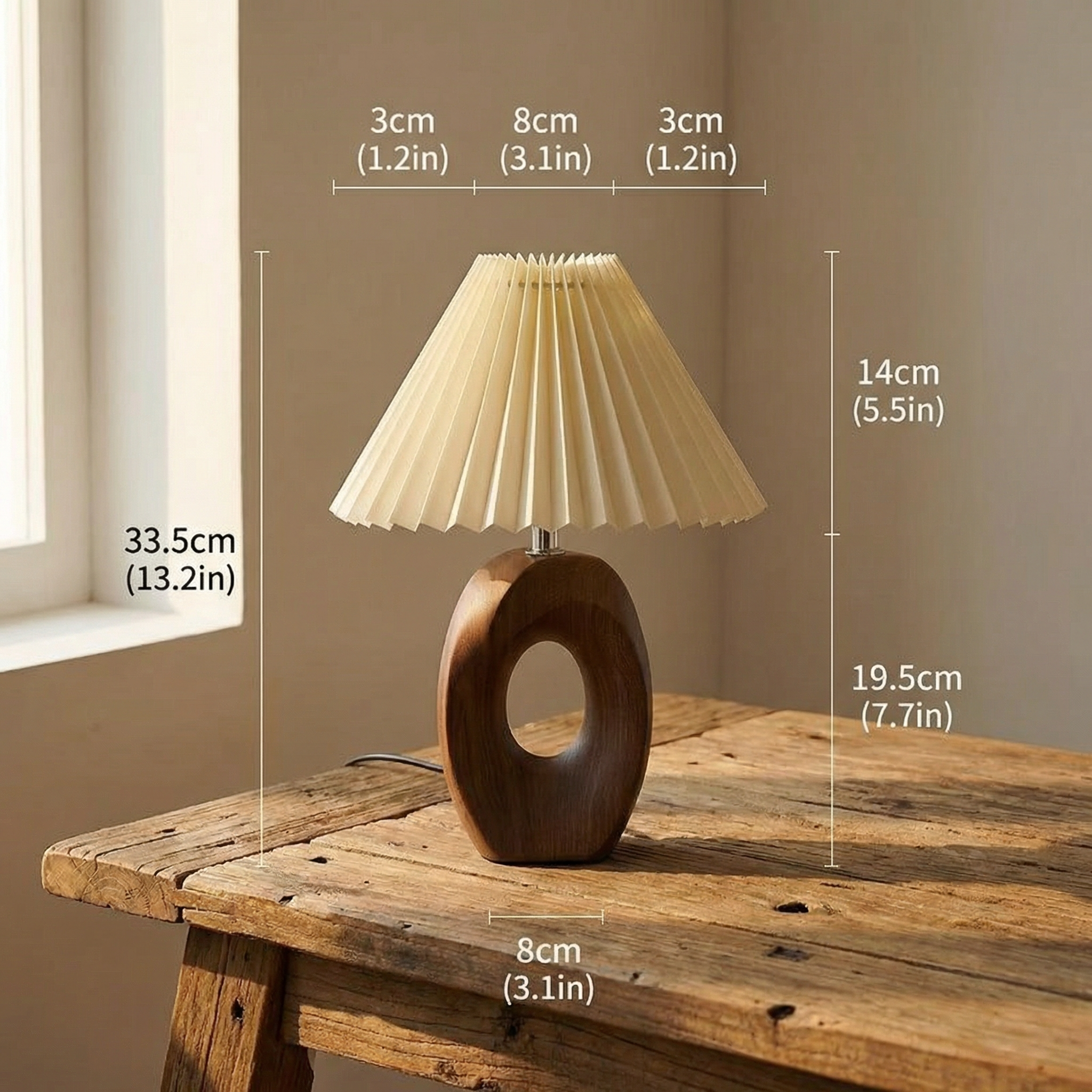 Solace Sculpted Wood Table Lamp