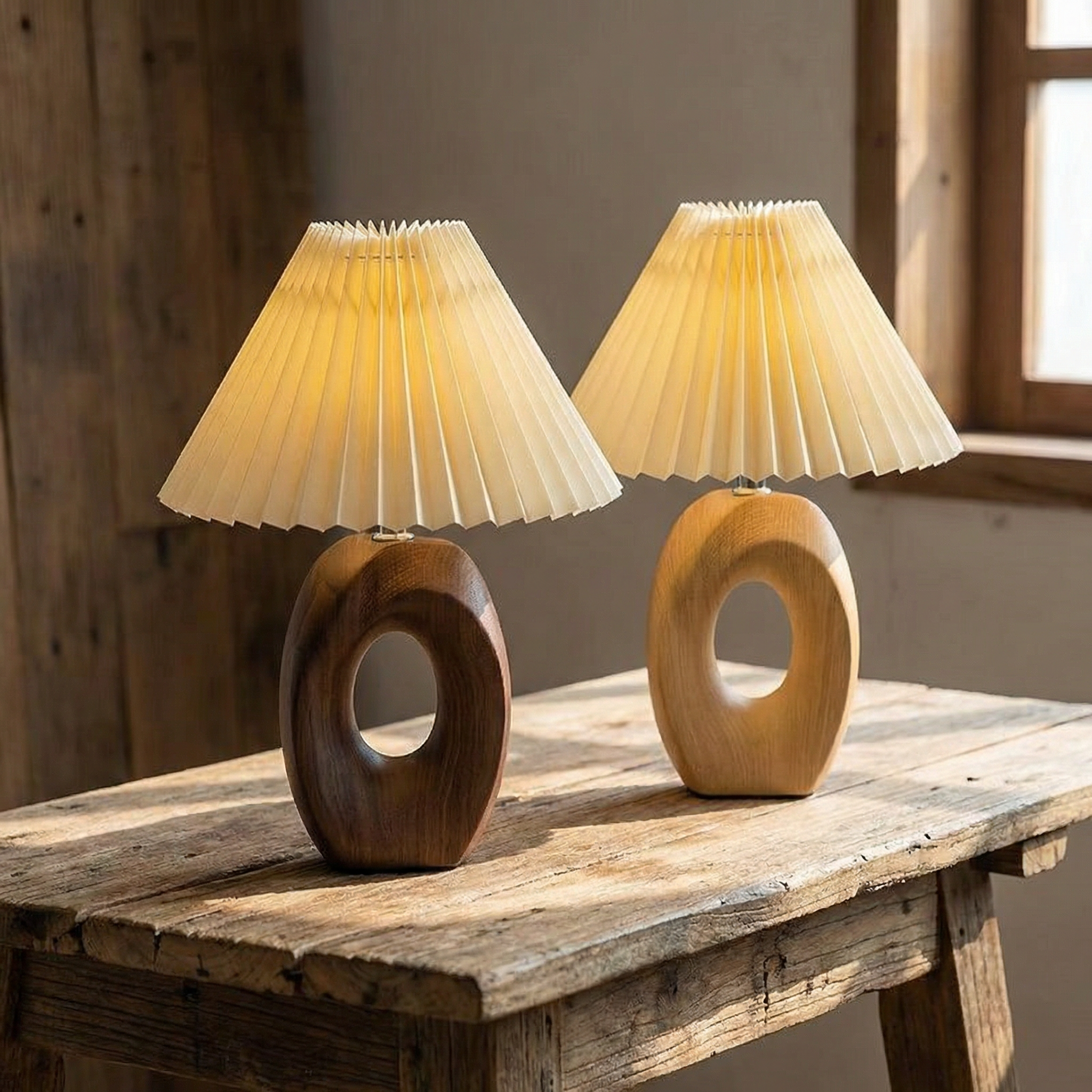 Solace Sculpted Wood Table Lamp