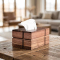 Nordic Geometric Wood Tissue Box