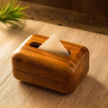Rounded Mid-Century Wooden Tissue Box