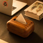 Rounded Mid-Century Wooden Tissue Box