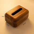 Rounded Mid-Century Wooden Tissue Box
