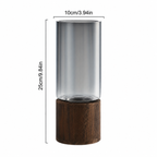 Silas Glass Vase Set with Wooden Base