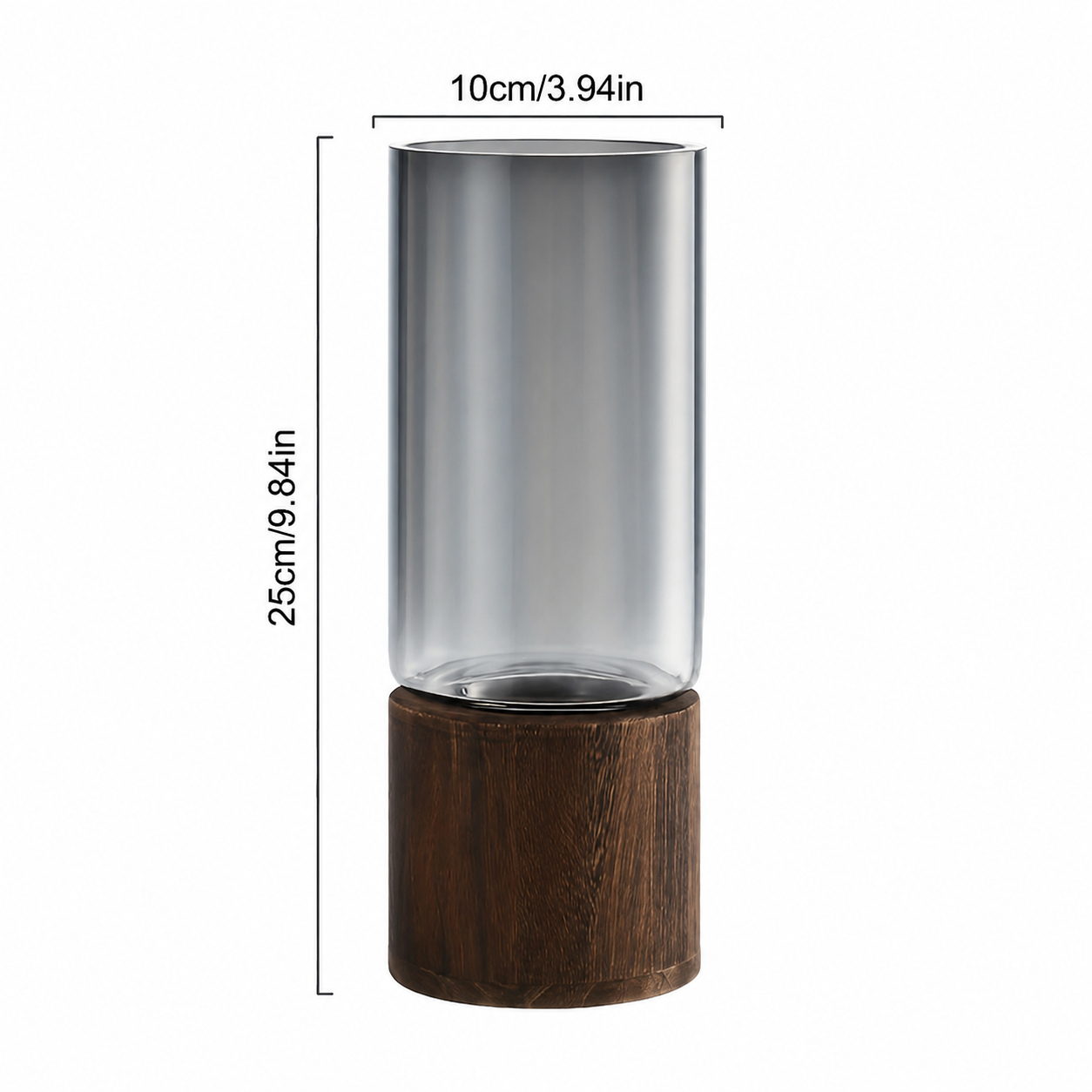 Silas Glass Vase Set with Wooden Base