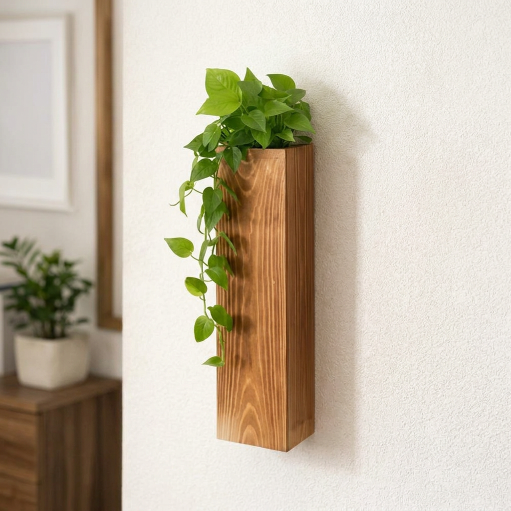 Caspian Wood Wall Farmhouse Planters