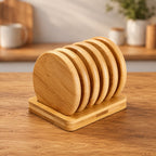 Ashworth Wood Coaster Set with Display Stand